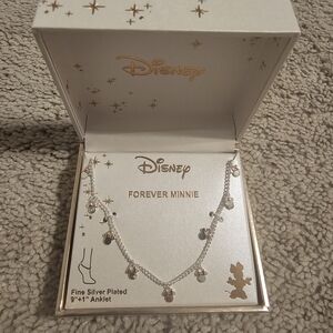 Disney Minnie Mouse Forever Minnie Fine Silver Plated Anklet